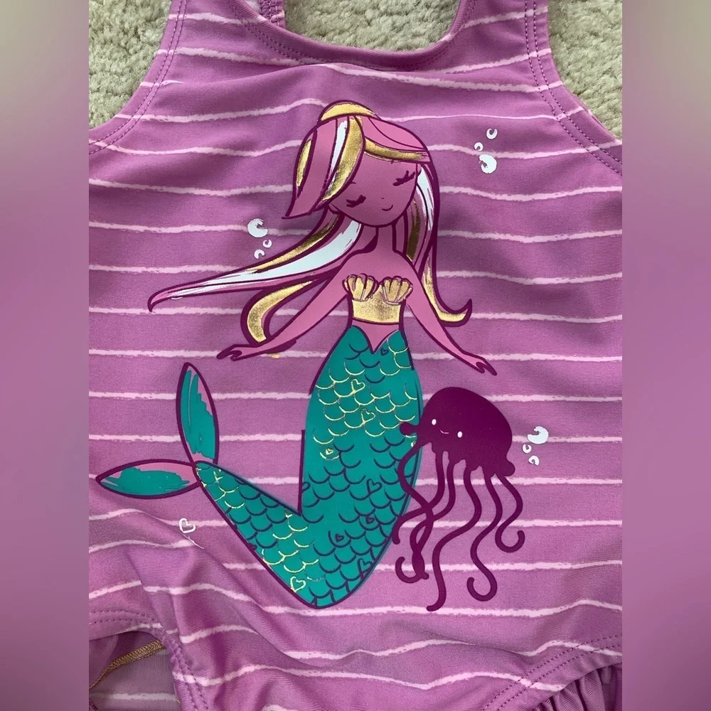 Cat & Jack Size 18 Months Purple Mermaid One Piece Swimsuit